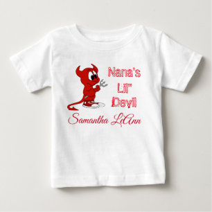 Personalised Nana's Lil Devil Halloween Baby T-Shirt