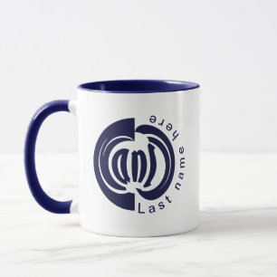 Personalised "Nancy" Name in Navy Blue Circled Art Mug