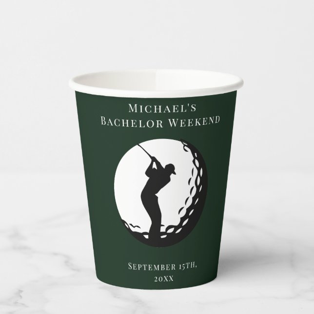 Personalised Napkin | Bachelor Golf Weekend Paper Cups (Left)