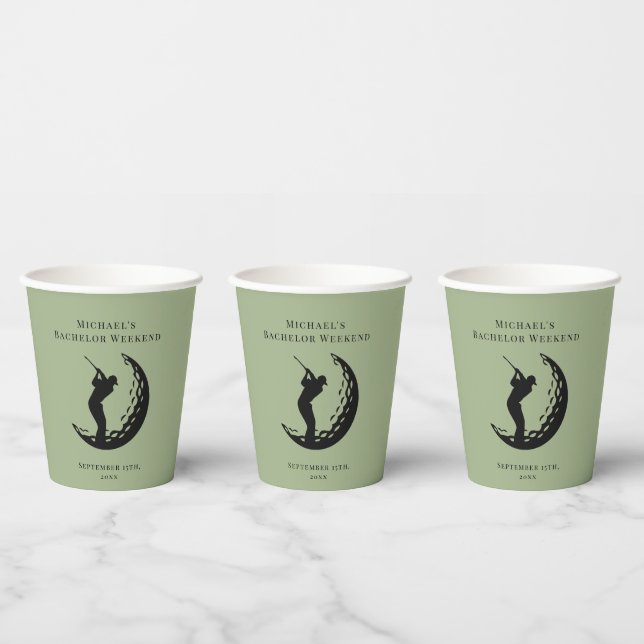 Personalised Napkin | Bachelor Golf Weekend Paper Cups (Multi)