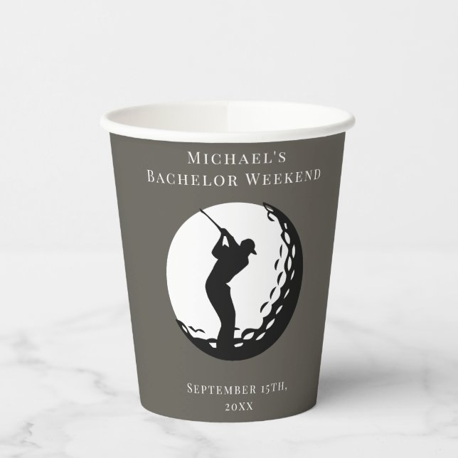 Personalised Napkin | Bachelor Golf Weekend Paper Cups (Left)