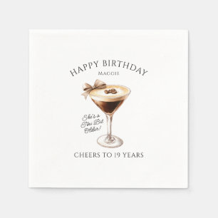 Personalised Napkins 19th Birthday Martini