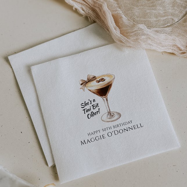 Personalised Napkins 50th Birthday Martini (Creator Uploaded)