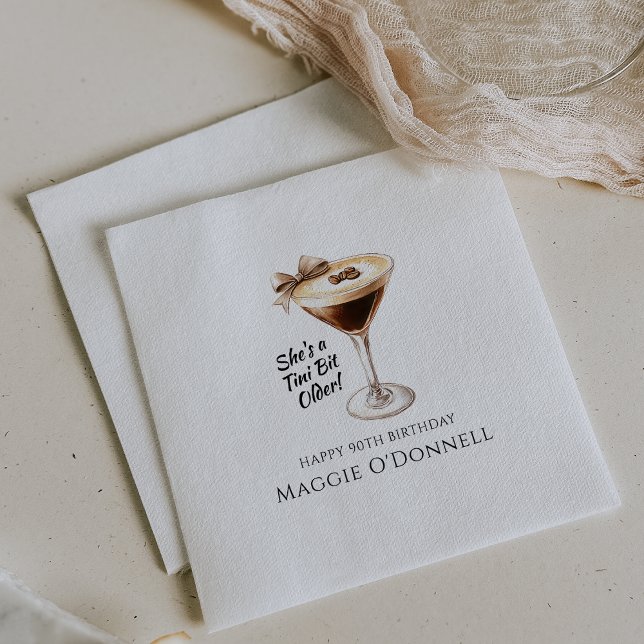 Personalised Napkins 90th Birthday Martini (Creator Uploaded)