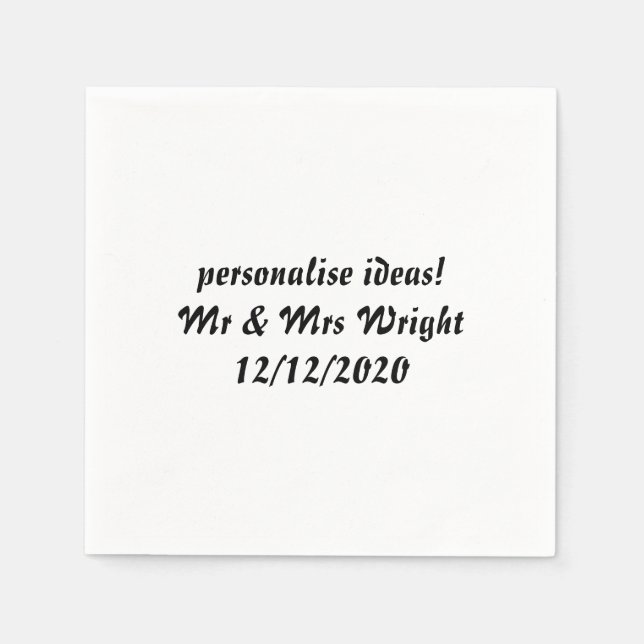 Personalised napkins. Add your own text Napkin (Front)