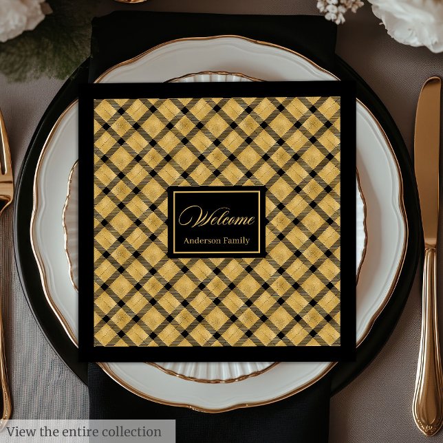 Personalised Napkins Black Gold Elegant Birthday (Personalized Napkins Black Gold Elegant Birthday Style)