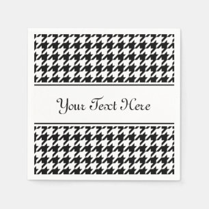 Personalised napkins   black houndstooth pattern