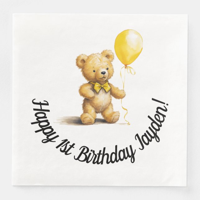 Personalised Napkins, for Birthday, Baby Shower,  Napkin (Front)