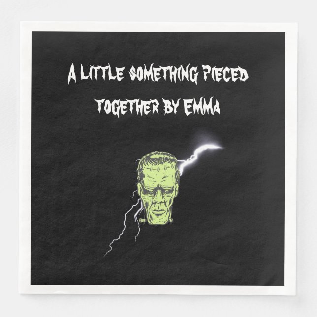 Personalised Napkins, Frankenstein Halloween Napkin (Front)