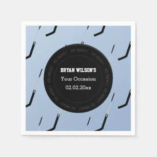 Personalised napkins Ice Hockey theme