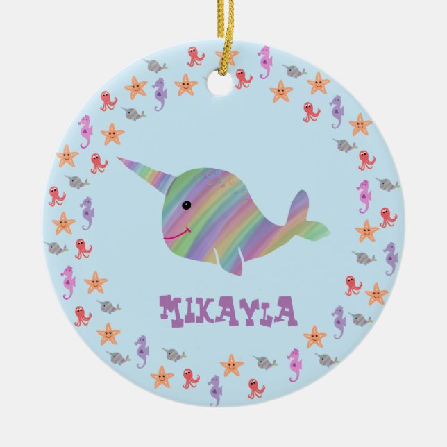 Personalised Narhwal Ornament (Front)