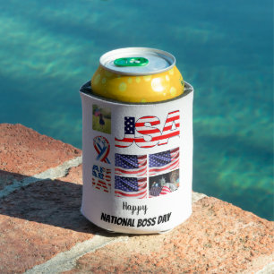 Personalised National Boss Day 8 Photo Collage   Can Cooler