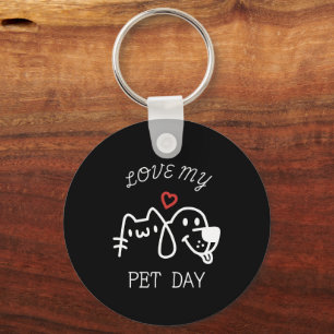 Personalised National Love Your Pet Day Key Ring