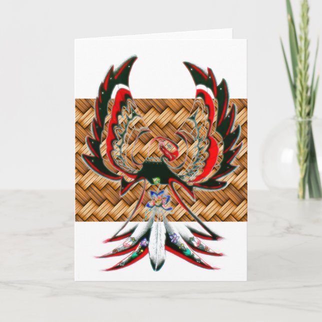 Personalised Native American Basket Greeting Card (Front)