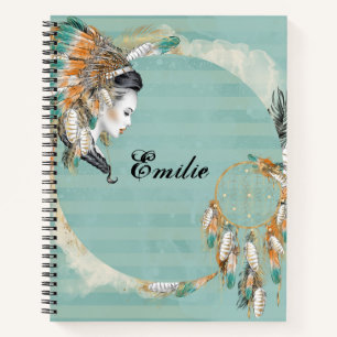Personalised Native American Spiral Notebook
