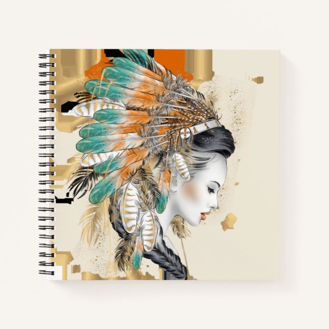 Personalised Native American Spiral Notebook (Front)
