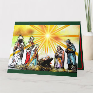 Personalised Nativity Scene Christmas Card