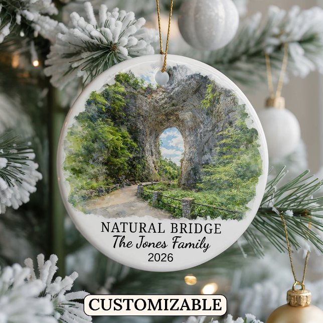 Personalised Natural Bridge Ornament, Virginia Ceramic Tree Decoration (Creator Uploaded)