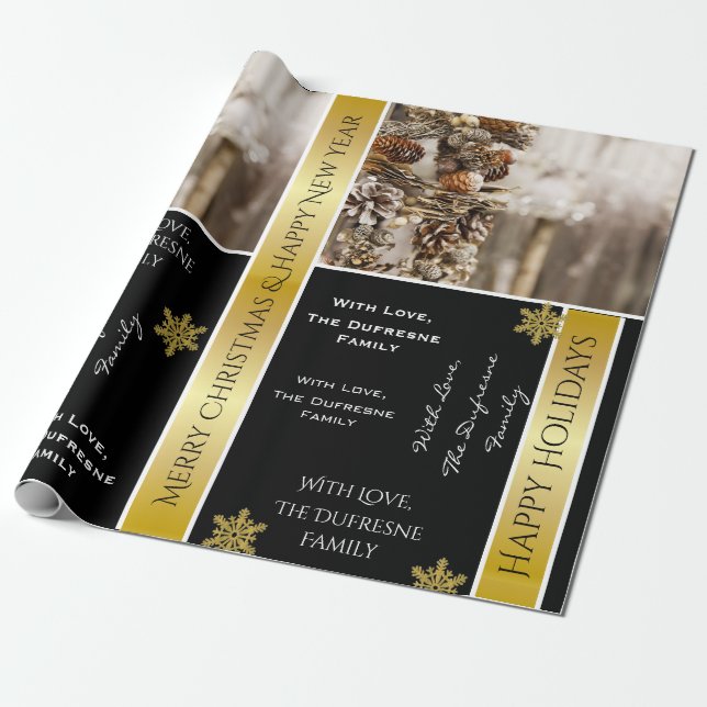 Personalised Natural Christmas Wrapping Paper (Unrolled)