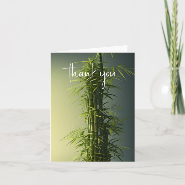 Personalised Natural Lucky Bamboo Thank You Card (Front)