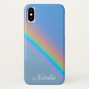 Personalised natural real rainbow iPhone x case