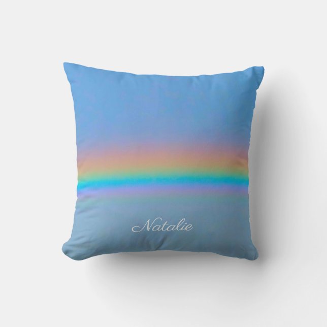 Personalised natural real rainbow cushion (Front)