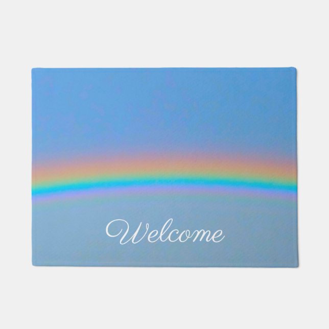 Personalised natural real rainbow doormat (Front)