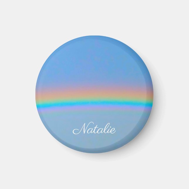 Personalised natural real rainbow magnet (Front)