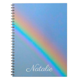 Personalised natural real rainbow notebook