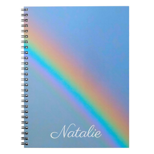 Personalised natural real rainbow notebook (Front)