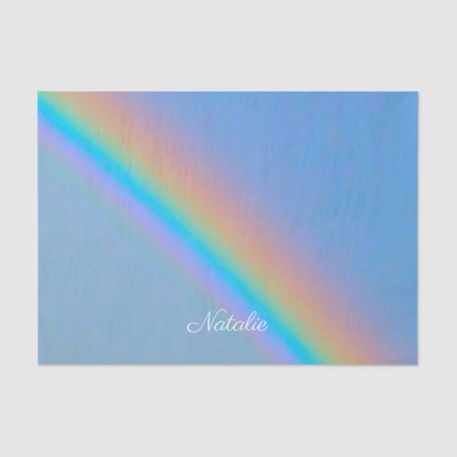 Personalised natural real rainbow tissue paper (Front)