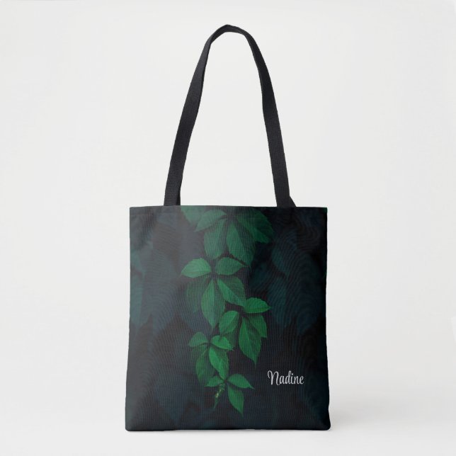 Personalised Nature Botanical Leaves Tote Bag (Front)
