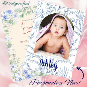 Personalised Nature Wildflower Photo Baby Shower  Invitation
