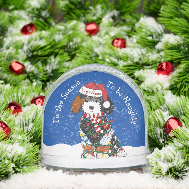 Personalised Naughty Bernedoodle Snowglobe (Christmas)