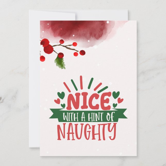 Personalised Naughty But Nice Flat Holiday Card (Front)