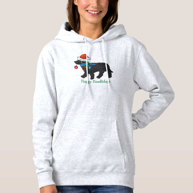 Personalised Naughty Christmas Labradoodle Hoodie (Front)