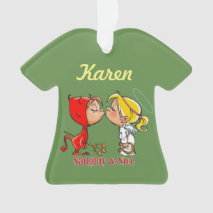 Personalised Naughty & Nice Devil Angel Ornament