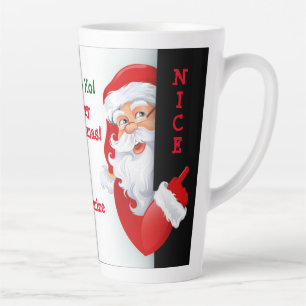 Personalised Naughty & Nice Santa Latte Mug