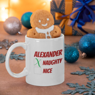 Personalised Naughty or Nice Christmas Coffee Mug