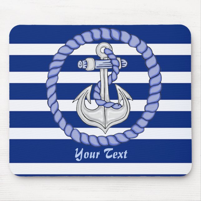 Personalised Nautical Anchor 2 Mouse Pad (Front)