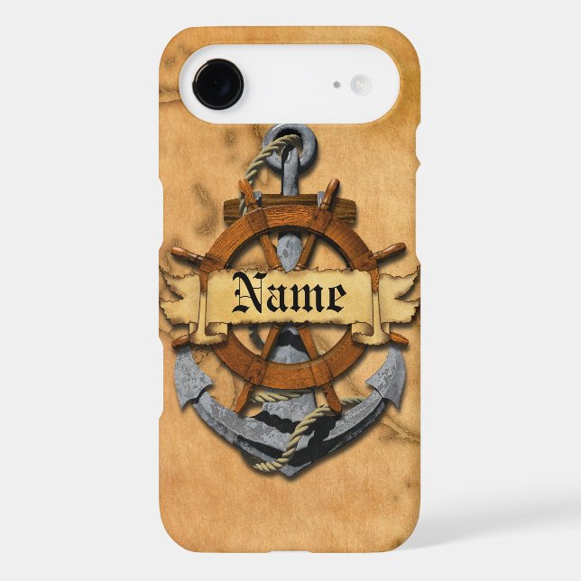 Personalised Nautical Anchor And Wheel Case-Mate iPhone Case (Back)