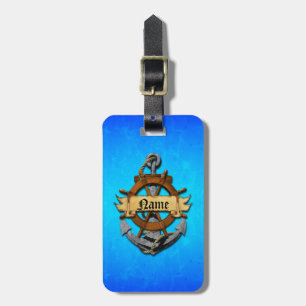 Personalised Nautical Anchor And Wheel Luggage Tag