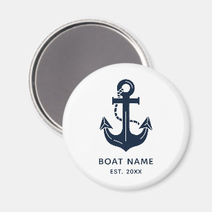 Personalised Nautical Anchor Boat Name Magnet