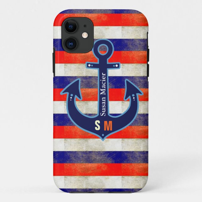 personalised nautical anchor Case-Mate iPhone case (Back)