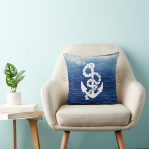 Personalised Nautical Anchor Living the Dream Cushion