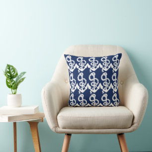 Personalised Nautical Anchor Living the Dream Cushion