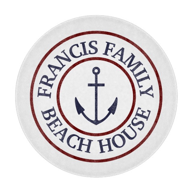 Personalised Nautical Anchor Logo Cutting Board (Front)