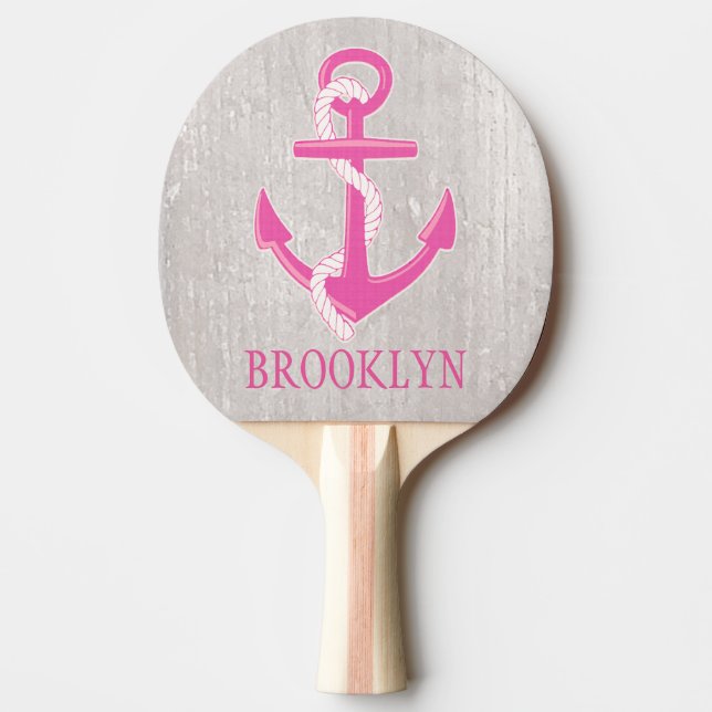Personalised Nautical Anchor Ping Pong Paddle (Front)