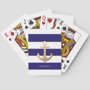Personalised Nautical Anchor Playing Cards