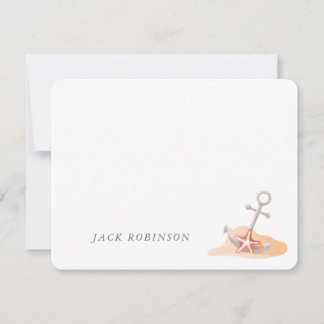 Personalised Nautical Anchor Starfish Note Card